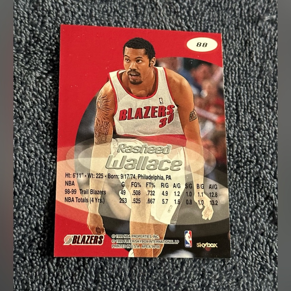 Rasheed Wallace card - Picture 2 of 2